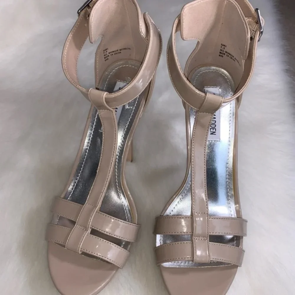 Steve Madden Patent Leather Nude Heels